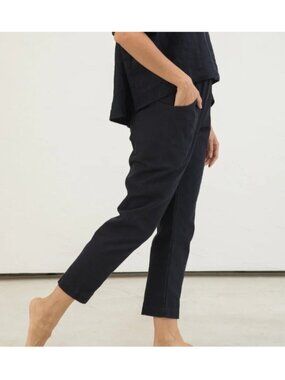 ELIZABETH SUZANN Women's Clyde Work Pull On Pants Cotton Canvas Black